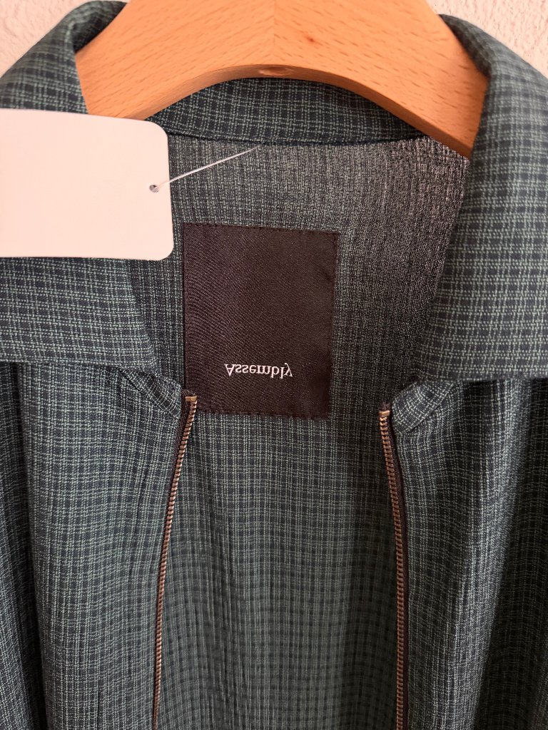 Assembly Ny - Mens Medium Green Plaid Zip Camp Shirt - New W/ Tags — image 7 of 8